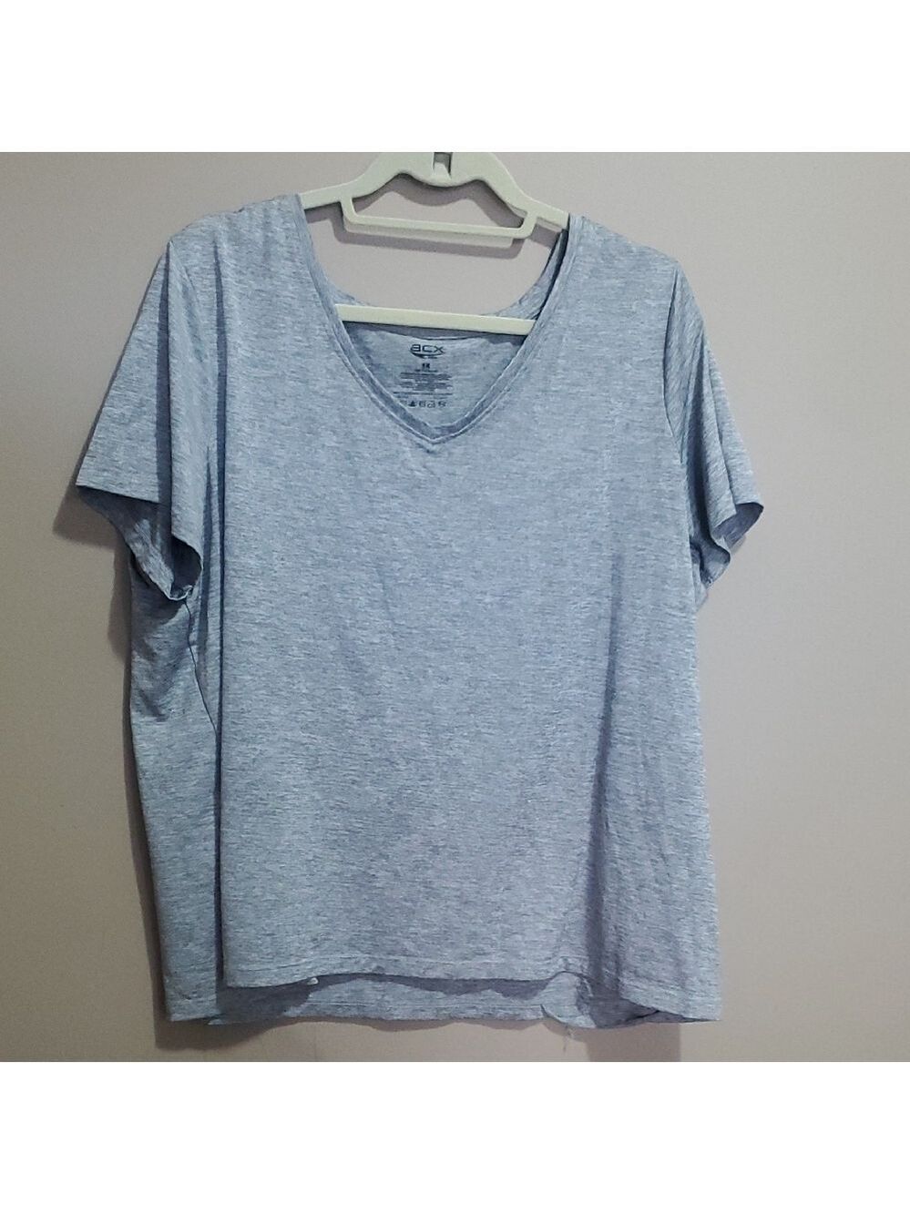 Acx Plus Size Hethered Gray V-Neck Women's Top Size 1X